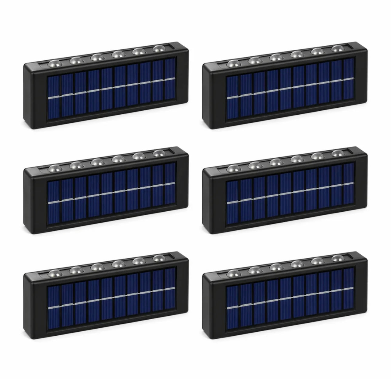 Set 6 x Lampi Solare LED Perete Iluminare Sus Jos 12 LED Rezistente La Apa Alimentare Solara Automata