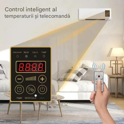 Aeroterma Portabila 2 in 1 cu Telecomanda, Functie de Racire si Incalzire, Design Compact