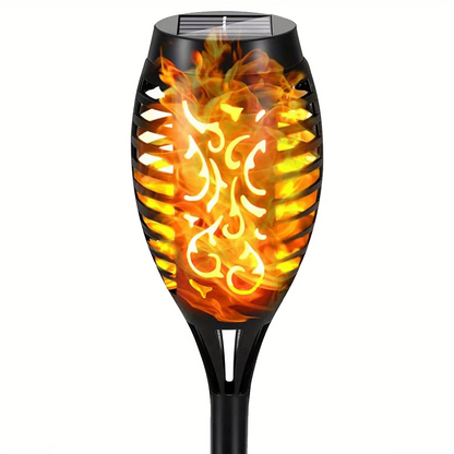 Set 5 x Lampa Solara Tip Torta cu Efect Flacara, Iluminare LED, Rezistente la Apa, Design Decorativ pentru Gradina si Alei