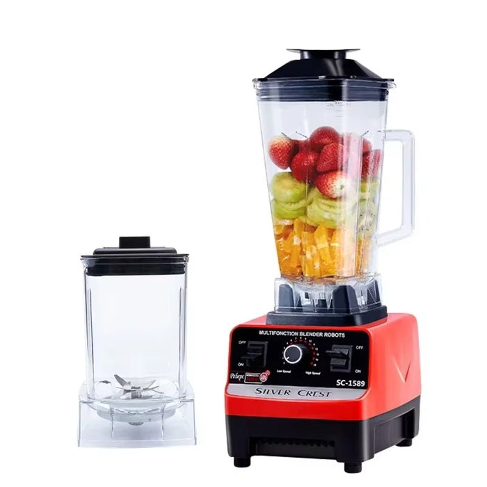 Blender profesional 2 in 1 2000W cu motor din cupru, recipient 2.5L, 15 trepte de viteza, lame inox si functie zdrobire gheata