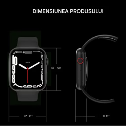 Smartwatch Bluetooth I7 Pro Max cu Monitorizare Ritm Cardiac, Pasi, Somn, Notificari, Control Muzica si Apeluri, Ecran Touch HD, Compatibil Android si iOS