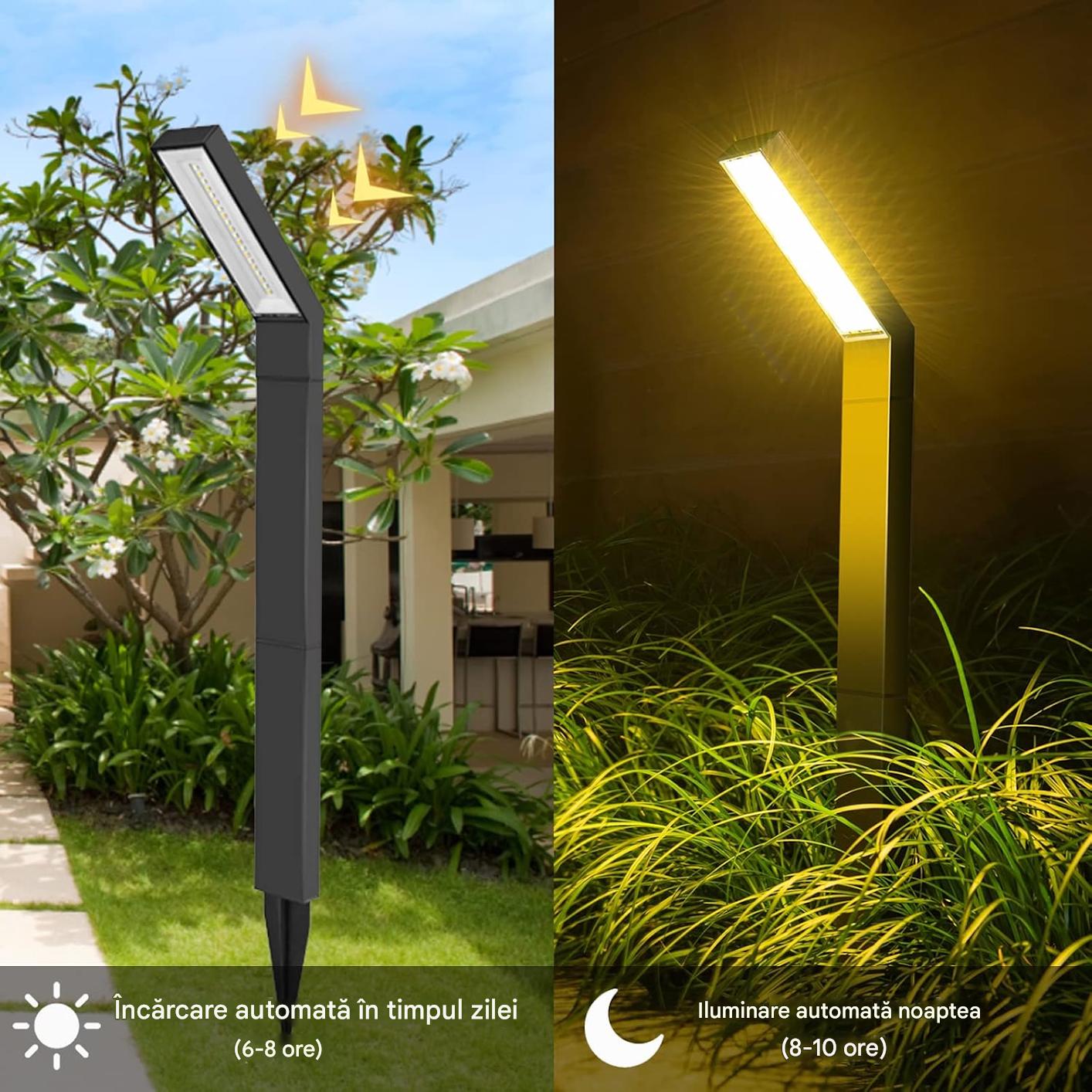 Lampa Solara de Gradina cu 90 Leduri, Lumina Intensa, Panou Solar Eficient, Rezistenta la Apa IP65, Iluminare Automata 8-10 Ore