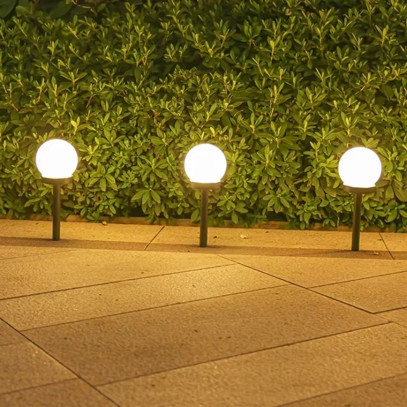 Set 10 x Lampa Solara Gradina Glob, Rezistenta IP44, Iluminare Ambientala Exterior, Ideala pentru Alei, Curte si Gradina