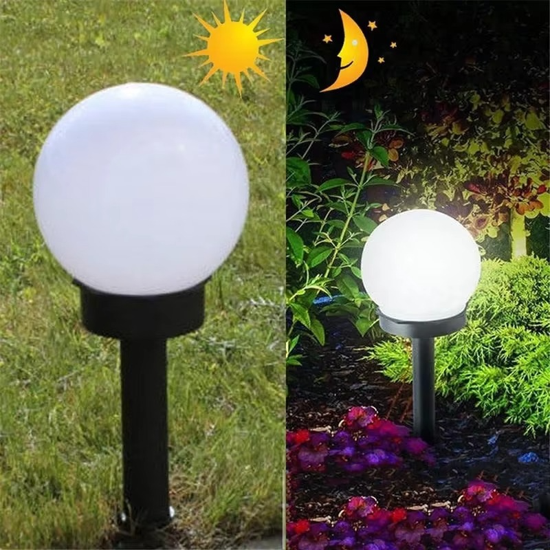 Set 5 x Lampa Solara Gradina Glob, Rezistenta IP44, Iluminare Ambientala Exterior, Ideala pentru Alei, Curte si Gradina