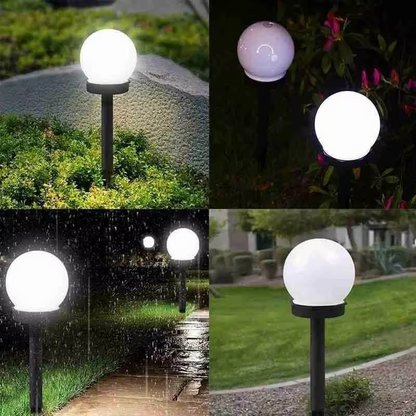 Set 8 x Lampa Solara Gradina Glob, Rezistenta IP44, Iluminare Ambientala Exterior, Ideala pentru Alei, Curte si Gradina