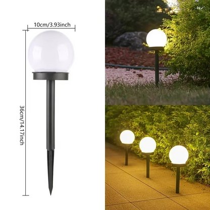 Set 8 x Lampa Solara Gradina Glob, Rezistenta IP44, Iluminare Ambientala Exterior, Ideala pentru Alei, Curte si Gradina
