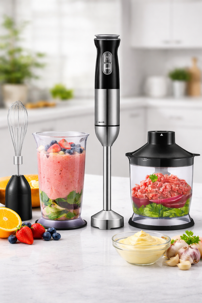 Blender De Mana 4 In 1 1500W Cu Tocator Tel Si Pahar Mixer Vertical Multifunctional Pentru Bucatarie Rapida Si Eficienta