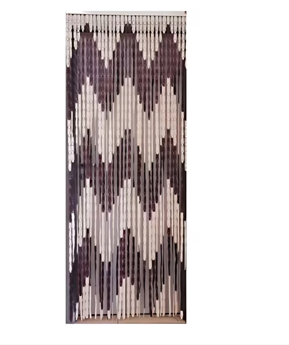 Perdea Anti Insecte pentru Usa 200x90 cm cu Inele Rezistente – Protectie Eficienta Impotriva Mustelor si Tantarilor, Montaj Rapid, Design Discret Bej Maro