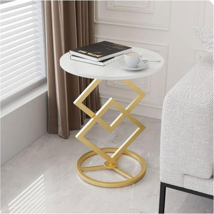Masuta Cafea Rotunda Moderna Blat Rezistent Cadru Metalic Stabil Design Elegant Pentru Living Dormitor Sau Balcon