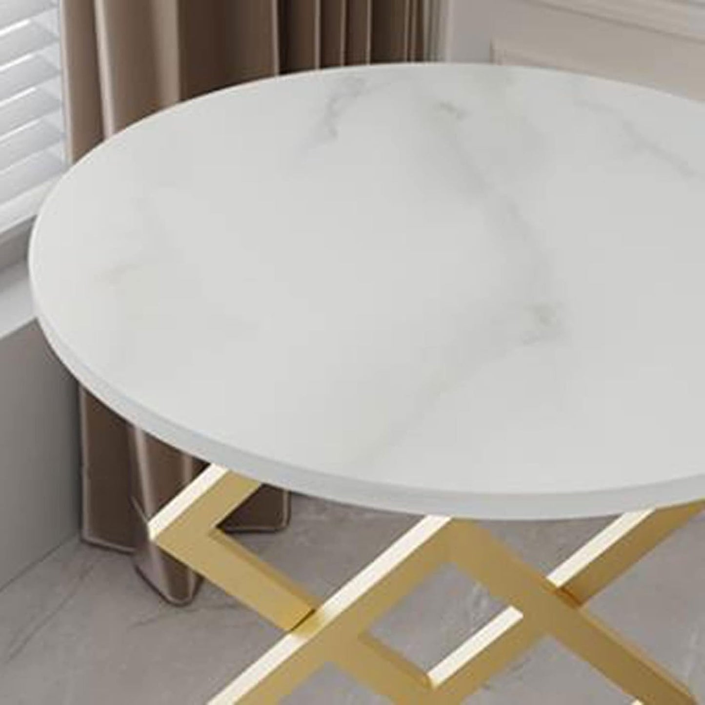 Masuta Cafea Rotunda Moderna Blat Rezistent Cadru Metalic Stabil Design Elegant Pentru Living Dormitor Sau Balcon