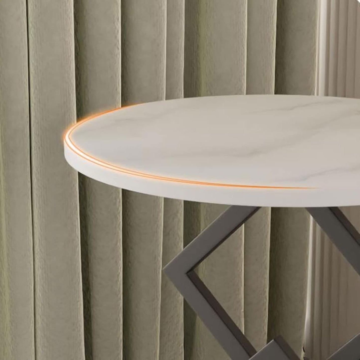 Masuta Cafea Rotunda Moderna Blat Rezistent Cadru Metalic Stabil Design Elegant Pentru Living Dormitor Sau Balcon