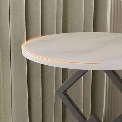 Masuta Cafea Rotunda Moderna Blat Rezistent Cadru Metalic Stabil Design Elegant Pentru Living Dormitor Sau Balcon
