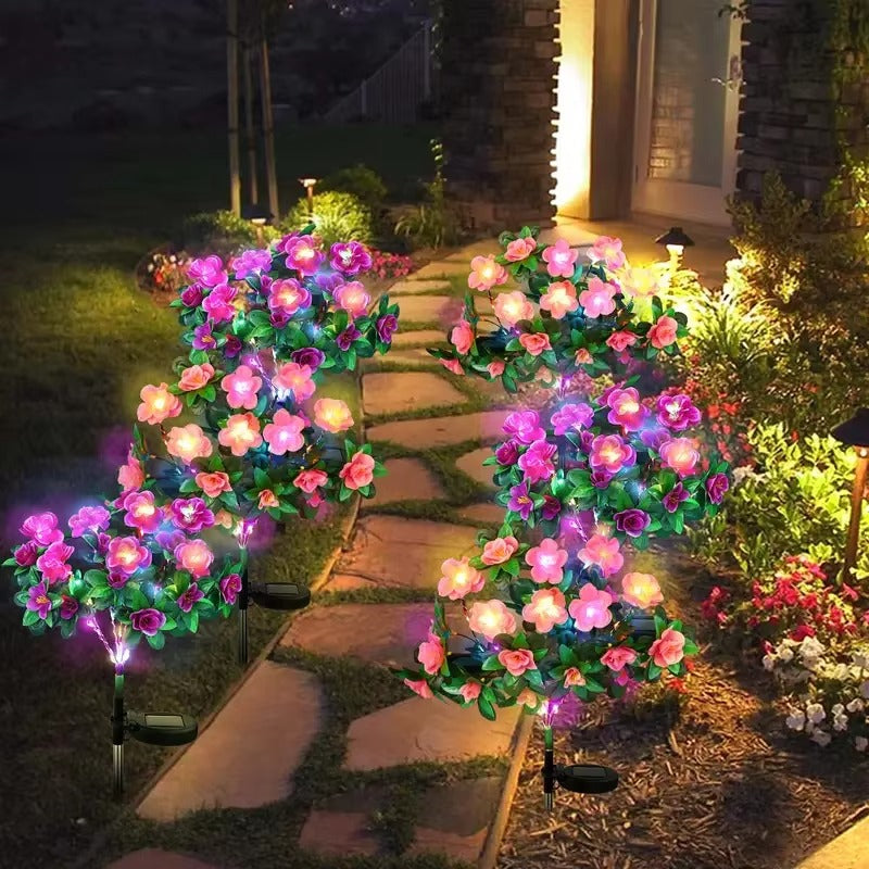 Set 2 x Lampi Solare Flori Azalee, Rezistente La Apa IP65, Iluminare Automata Exterior Gradina, Diverse Culori