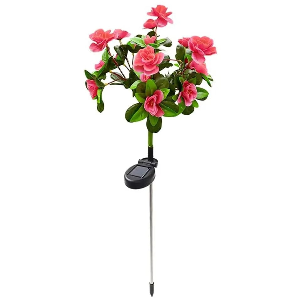 Set 4 x Lampi Solare Flori Azalee, Rezistente La Apa IP65, Iluminare Automata Exterior Gradina, Diverse Culori