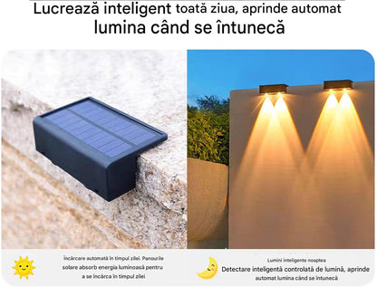 Set 4 x Lampi Solare Gard 6 Culori, Iluminare Automata, Rezistente La Apa