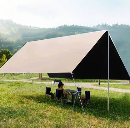 Cort Umbrar 3x3m Impermeabil Cu Protectie UV UPF50+, 2 Stalpi Metalici, Gri
