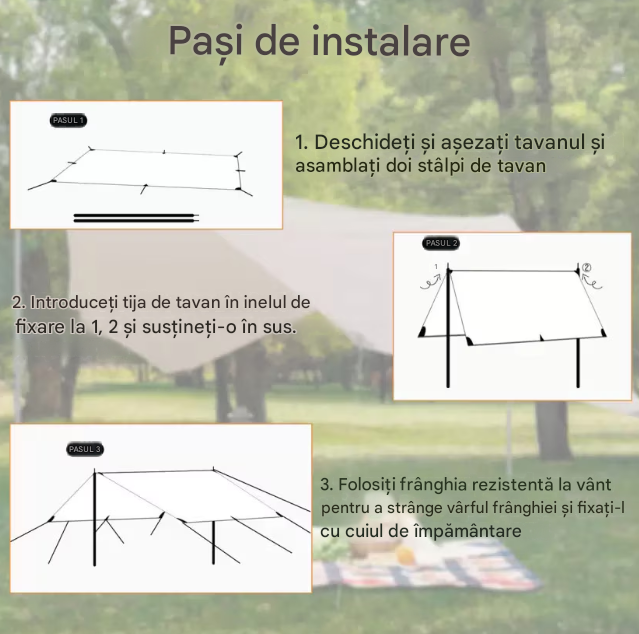 Cort Umbrar 3x3m Impermeabil Cu Protectie UV UPF50+, 2 Stalpi Metalici, Gri
