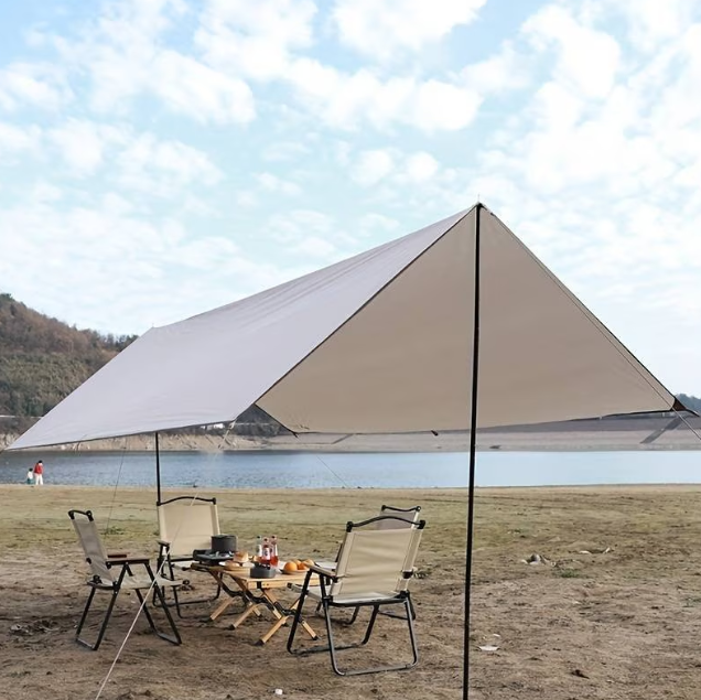 Cort Umbrar 3x5m Impermeabil Cu Protectie UV UPF50+, 2 Stalpi Metalici, Gri