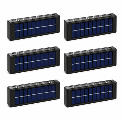 Set 6 x Lampi Solare LED Perete Iluminare Sus Jos 12 LED Rezistente La Apa Alimentare Solara Automata