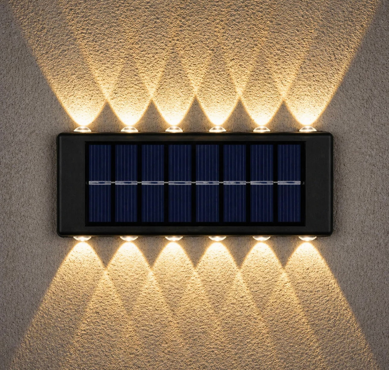 Set 6 x Lampi Solare LED Perete Iluminare Sus Jos 12 LED Rezistente La Apa Alimentare Solara Automata