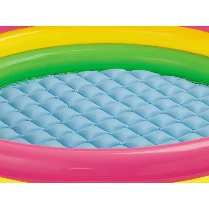 Set Boxa Portabila Karaoke Bluetooth cu Microfon, Lumini RGB si Suport Telefon + Piscina Gonflabila pentru Copii 86x25 cm, Distractie Exterior si Petreceri