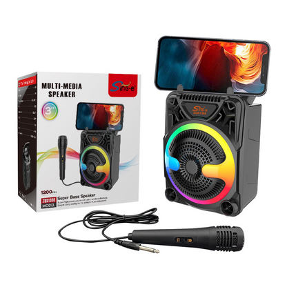 Set Boxa Karaoke Portabila Bluetooth cu Microfon si Lumini RGB + Ventilator cu Apa si Umidificator 3 în 1, 600 ml
