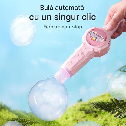 Set Mini Ventilator LI Silentios cu Clema, 3 Trepte de Viteza, Portabil + Masina Automata de Facut Baloane de Sapun cu Incarcare Usb