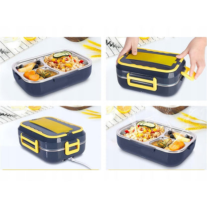 Set Cutie Electrica pentru Pranz, 1.5 Litri, din Oțel Inoxidabil + Boxa portabila GTS 1360 cu lumini LED multicolore, radio FM, USB