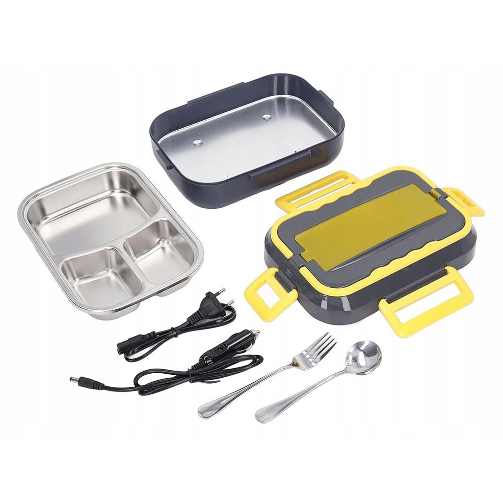 Set Cutie Electrica pentru Pranz, 1.5 Litri, din Oțel Inoxidabil + Boxa portabila GTS 1360 cu lumini LED multicolore, radio FM, USB