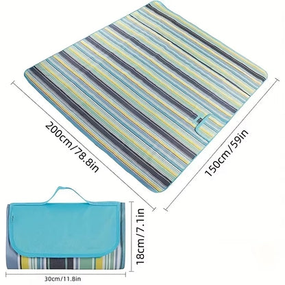 Set Ventilator de Gat Portabil cu 3 Trepte de Viteza, USB Reincarcabil + Patura pentru Picnic sau Plaja, Pliabila, Impermeabila, 150 x 200cm