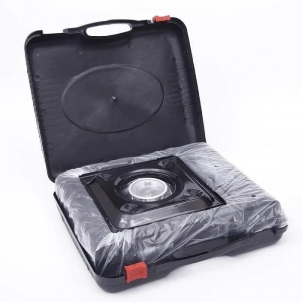 Set Aragaz Portabil Camping, Aprindere Automata, Alimentare prin Cartus Gaz + Felinar Camping LED Reincarcabil cu Lanterna, Panou Solar si USB