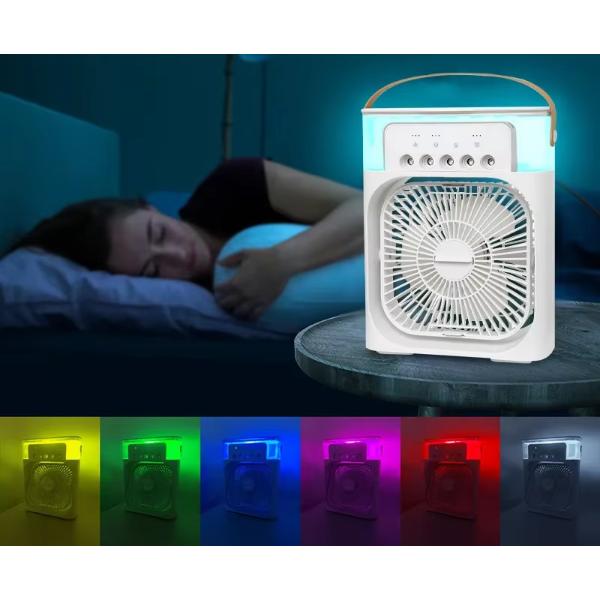 Set Ventilator cu Apa si Umidificator 3 în 1 + Mini Ventilator LI Silentios cu Clema + Boxa portabila GTS 1360 cu lumini LED, radio FM
