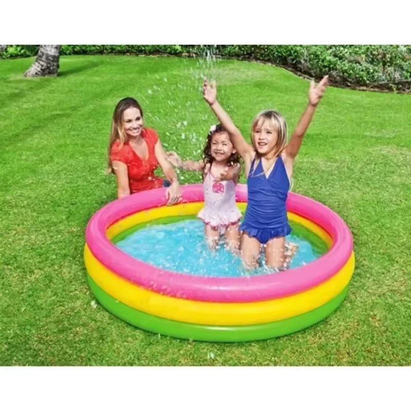 Set Mini Ventilator LI Silentios cu Clema si 3 Trepte de Viteza + Piscina Copii Gonflabila cu 3 Inele, 86x25 cm