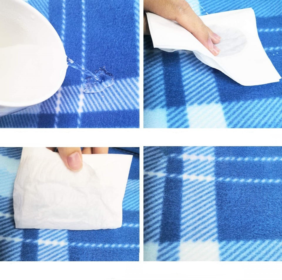 Set Patura pentru Picnic sau Plaja, Pliabila, Impermeabila, 150 x 200cm + Mini Ventilator LI Silentios cu Clema si 3 Trepte de Viteza + Felinar Camping Multifunctional  cu Panou Solar si USB