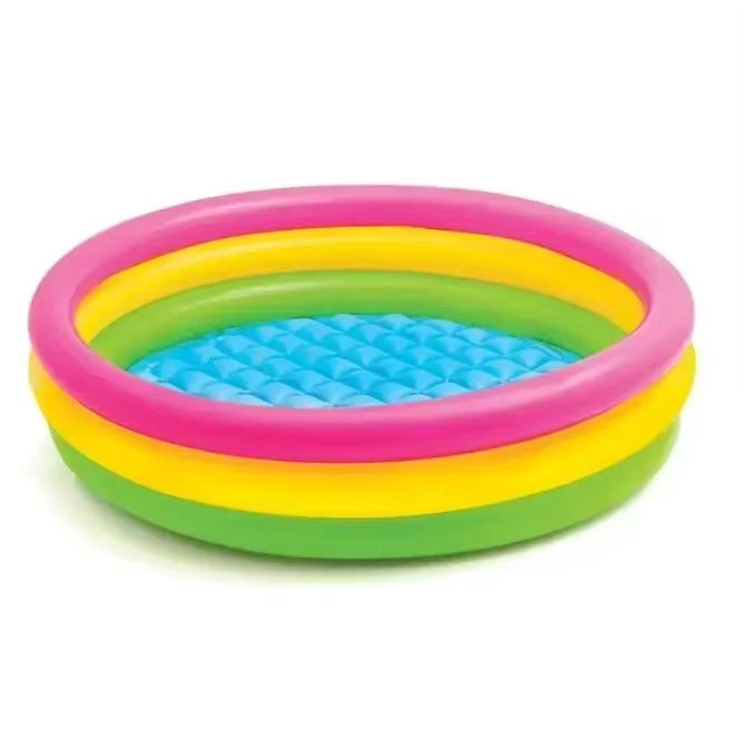 Set Ventilator cu Apa și Umidificator 3 in 1 + Piscina Copii Gonflabila cu 3 Inele, 86x25 cm + Mini Ventilator LI Silentios cu Clema si 3 Trepte de Viteza