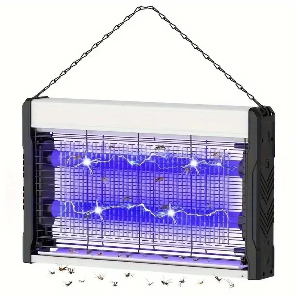 Set Aparat Electric Anti-Insecte 6W Suspendabil + Ventilator Portabil De Gat cu 5 Viteze + Boxa Bluetooth portabila cu microfon, radio FM si lumini LED, 24W