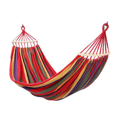 Set 2 x Hamac Colorat cu Bare din Lemn 200x80 cm – Hamac Gradina, Terasa si Camping din Bumbac Rezistent