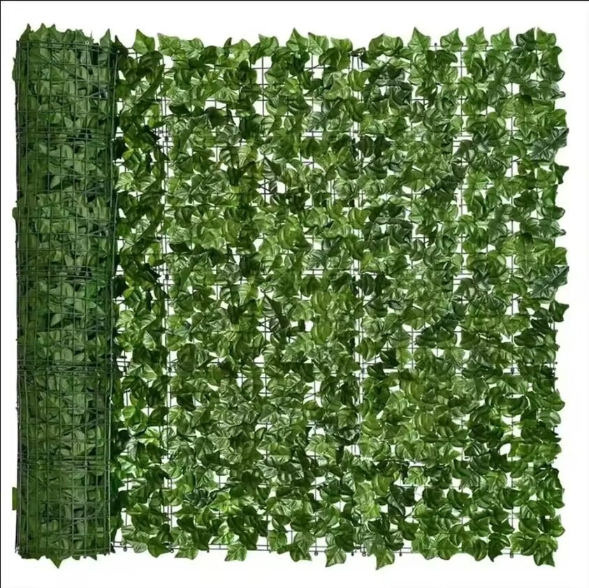 Set 2 x Gard Artificial cu Model Frunze Verzi pentru Decorarea Gradinii, 100 x 300 cm