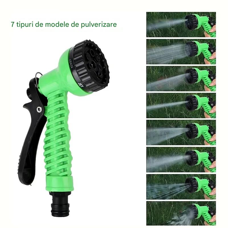 Furtun Extensibil Gradina 45 Metri cu Accesoriu Multifunctional de Stropit – Furtun Elastic pentru Udat, Spalat si Irigat