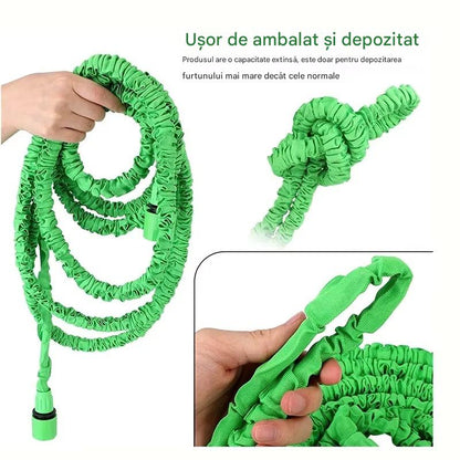 Furtun Extensibil Gradina 45 Metri cu Accesoriu Multifunctional de Stropit – Furtun Elastic pentru Udat, Spalat si Irigat