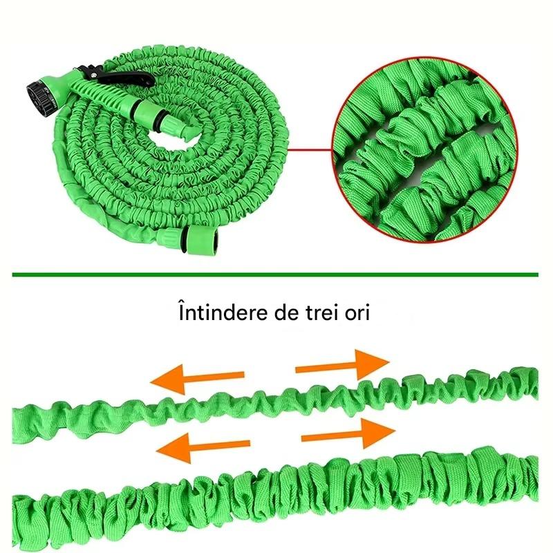 Furtun Extensibil Gradina 60 Metri cu Accesoriu Multifunctional de Stropit – Furtun Elastic pentru Udat, Spalat si Irigat