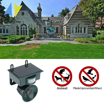 Aparat Anti Rozatoare cu Ultrasunete si Panou Solar, Senzor de Miscare PIR, Frecventa Reglabila, Alimentare USB, Protectie Gradina si Curte